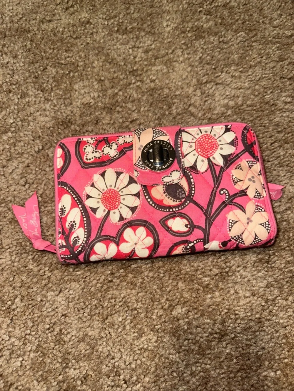 Pink Floral Zip-Around Wallet - Picture 1 of 4